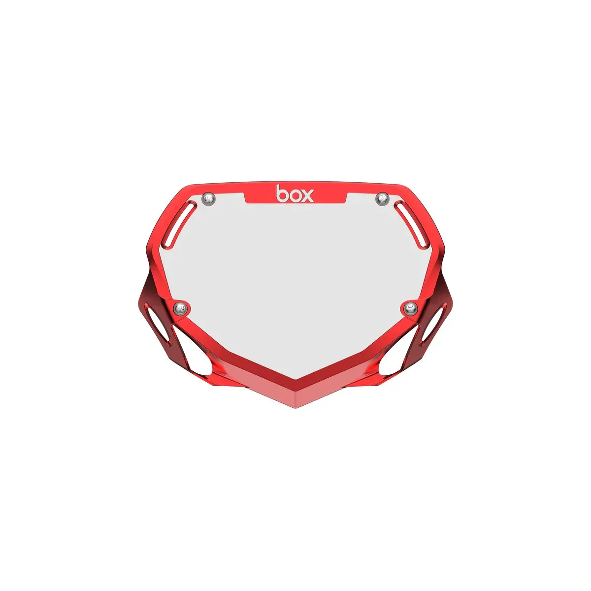 Box Two Number Plate Chrome Red
